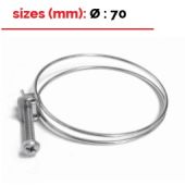 Colier inox BMC diam 70 pour flexible caoutchouc