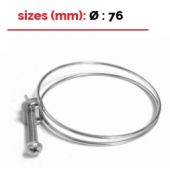 Collier inox BMC diam 76 pour flexible caoutchouc