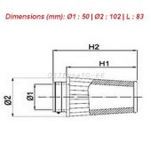 Filtre conique droit moto BMC Single Air Diam 50mm