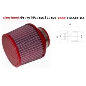 Filtre conique univ. BMC Single Air Top métal diam 70 mm