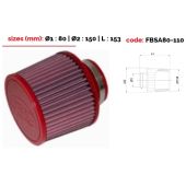 Filtre conique univ. BMC Single Air Top en métal diam 80 mm