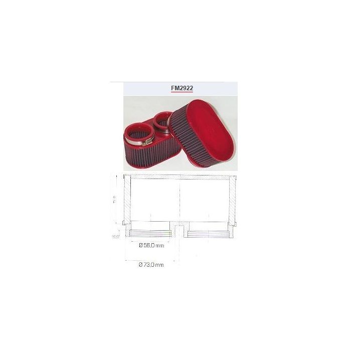 Dubbele conische motorfietsfilter van BMC