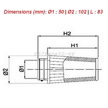 Conisch luchtfilter motorfiets BMC Single Air Diam 50mm